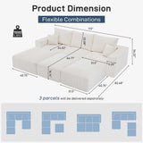 Living&Giving 113" Boneless Sofa Bed Sectional Couch for Living Room
