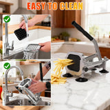 WODHMIEY Manual French Fry Cutter for Potatoes with Interchangeable Blades, Handheld Stainless Steel Potato Slicer for Home and Commercial Use (1/2'' & 3/8'' & 1/4'')