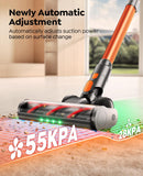 Cordless Vacuum Cleaner, 650W/55Kpa/70Mins Stick Vacuum Cleaners for Home with 180° Foldable Wand &3.3Ft Hose, Touch Screen AUTO-Mode, Wall Mount Charging, Fragrance, Vacuum for Floor/Carpet/Pet Hair