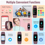 Zeacool Fitness Tracker with 24/7 Heart Rate, Blood Oxygen Sleep Monitor, 123 Sports Modes Calories Smart Watch,IP68 Waterproof Step Counter Activity Trackers Health Pedometer for Women Men Bordeaux