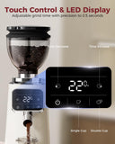 Tuni G3 64mm Flat Burr Coffee Grinder, 100 Grind Settings Electric Espresso Grinder with Single Dose Set | Commercial Grade Precision, Touchscreen | Anti-Static Tech | Stainless Steel (Ivory)