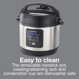 Proctor Silex Proctor-Silex Simplicity 4-in-1 Electric Pressure Cooker, 3 Quart Multi-Function With Slow Cook, Steam, Sauté, Rice, Stainless Steel (34503)