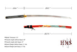 Hand Forged 1045 Carbon Steel Vermilion Crane Katana Full Tang Sword