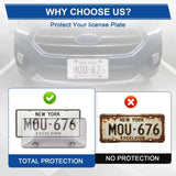 Nysivy Clear License Plate Cover & Frames, 2PCS License Plate Protector Rust-Proof Auto Licenses Plates Holder with Screws & Caps, Universal Vehicle License Protector (Transparent)
