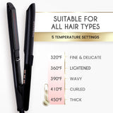 ELLA BELLA® Titanium Flat Iron Hair Straightener Slim (with Infrared) • Professional Straightening Iron • Digital Display to Accurately Control Temperature • As Featured in Good Housekeeping