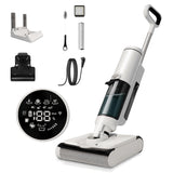 S7 Cordless Vacuum Cleaners for Home, Long Run Time Wet Dry Vacuum Cleaner with LED Screen - Dual Rollers 16KPa, 250W Powerful Suction, Auto Self-Cleaning Rechargeable Vacuum Cleaner for Carpet