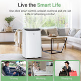 DuraComfort Smart Portable Air Conditioners, 12000 BTU(Ashrae) /8150 BTU (SACC) Quiet AC Unit, Built-in Dehumidifier and Fan Modes, Mobile App, Cools up to 350 Sq. Ft, White