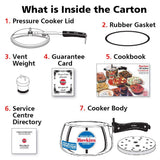 Hawkins Stainless Steel Contura Induction Compatible Inner Lid Pressure Cooker, 5 Litre, Silver (Ssc50), 5 Liter