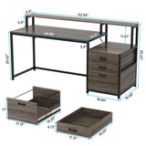 Tribesigns 63 Inch Computer Desk with File Drawer Cabinet, Home Office Desk