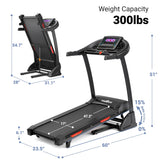 THERUN Incline Treadmill, Treadmills for Running and Walking, 300 lbs Weight Capacity Folding Treadmill with 0-15% Auto Incline