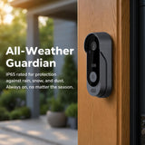 RITPOL Wireless Doorbell Camera No Subscription 1080P HD with Chime 2-Way Audio Voice Changer Night Vision 125° Wide Angle IP65 Waterproof 2.4G WiFi Easy Install Indoor Outdoor Smart Home Security