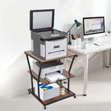 Printer Stand with Wheels, 3-Tier, 23.6-Inch Square Top