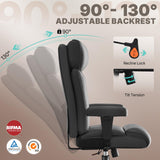 Office Chair,Ergonomic Big and Tall Office Chair 750LBS,High Back Leather Gaming Chair,Wide Executive Chair with Lumbar Support with Adjustable