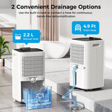 TRAZICO 4,000 Sq.ft Dehumidifier for Basement, 45 Pint Dehumidifiers for Home with Drain Hose, Smart Humidity Control, Auto Defrost, Auto Restart, 24H Timer, for Bedroom, Bathroom, RV, Garage