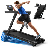 MERACH Treadmill with 15/18% Auto Incline, 55"/47"x18"/19" Wide Belt Treadmills, 0.5-8.7MPH/10MPH 3.5HP Brushless Incline Treadmill for Home, 350LBS Foldable Treadmills with Screen & APP & Heart Rate