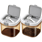 yuyingji Coffee Canister with Scoop, 2 Pack 27oz Airtight Coffee Storage Container, Amber Light Blocking Jar, Wide Mouth for Coffee Beans, Sugar, Tea, Herbs Pantry Storage