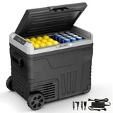 Antarctic Star 12 Volt Refrigerator,53QT(50L)Electric Cooler Compressor, Portable Refrigerator -4℉~68℉,Car Fridge 12/24V, BLACK