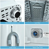 Giantex Full Automatic Washing Machine, 2 in 1 Portable Laundry Washer, 8.8lbs Washer and Spinner Combo, 1.04 cu.ft 10 Programs Built-in Drain Pump, Energy Saving Top Load for Apartment Dorm
