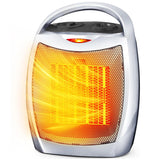 Electactic Portable Ceramic Space Heater w/Thermostat, 1500W Indoor Electric Space Heater Fan with Overheat and Tip-Over Protection, Heat Up 200 Square Feet for Office Room Dorm Use, Silver