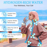 Longtor 2026 Upgrade Hydrogen Water Bottle - 3-Level H₂ Output 1700/2800/4000 ppb - SPE/PEM Tech - 450 ml BPA-Free Borosilicate Glass - Portable Rechargeable for Travel Gym Office