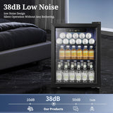 Beverage Refrigerator Cooler 68 Can, Mini Fridge with Glass Door for Beer Drinks Wine Antarctic Star