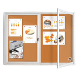 Lockable 2-Door Weatherproof Enclosed Bulletin Board Aluminum 44x32in