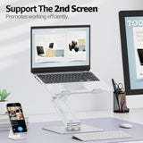 360° Rotating Laptop Stand for Desk Adjustable Height, Ergonomic Laptop Riser Standing Desk Converter