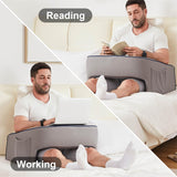 Soft Lap Desk Pillow for Adult, Extra Large Reading Pillow with Pocket, Arm Rest Pillow (Grey) cooloo8