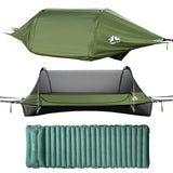 Night Cat Flat Lay Hammock Tent with Mosquito Net Waterproof Rainfly for 1 Person Backpacking Hiking Camping Lightweight 330LBS 87x28x19in