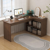 WOOOFA L Shaped Desk with Storage, Corner Computer Desk with Open Shelves