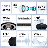 All-in-One Conference System 3X Optical Zoom PTZ Camera with Bluetooth Speakerphone Upgraded System Audio and Video Output Tenveo