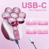 Electric Razors for Women, 7D Shavers for Women with LED Display, Rechargeable Waterproof Electric Shaver, 5-in-1 Multi-Function Body Hair Shaver Grooming Kit for Legs/Face/Armpits/Bikini(Pink)
