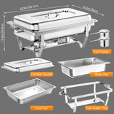 Jwevvie Chafing Dish Buffet Set, 8QT Stainless Steel Chafing Dishes for Buffet, Full Pan Chafing Dish, Buffet Servers and Warmers for Party, Wedding,Catering (5 PACK)