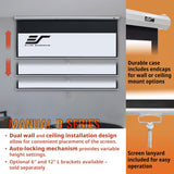 100-INCH Manual Pull Down Projector Screen Diagonal 16:9 Diag 4K 8K 3D Ultra HDR HD Ready Elite Screens