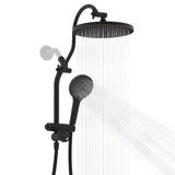 Hibbent cUPC Certified Self-cleaning Shower Head Combo, High Pressure 10'' Rain Showerhead with 3-Spray Handheld, All Metal Arm with Easy Reach 4-way Diverter, 71" Hose & Holder, Oil-rubbed Bronze