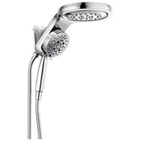 Delta Faucet HydroRain 5-Spray H2Okinetic Dual Shower Head with Handheld Spray, Chrome Shower Head with Hose, Detachable Handheld, 2.5 GPM Flow Rate, Chrome