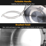 Aomiun 8PCS Stainless Steel Camping Cooking Set Cookware Mess Kit Cook Pots and Pan Set with Plates Cups, Lightweight Camping Cookware for Hiking Backpacking Outdoor Cooking and Picnic