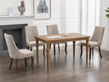 MOOLSUN Velvet Dining Chairs Set of 4, High Back Side Chairs, Modern Padded High-End Tufted Upholstered Chairs with Button-Tufted Back & Rear Pull Tabs, Solid Wood Legs E-Wine Red(Solid Wood Legs)