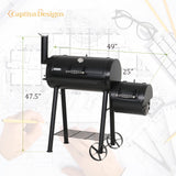 Captiva Designs Charcoal Grill with Offset Smoker, All Metal Steel Made Outdoor Smoker, 512 sq.in Cooking Area, Best Combo