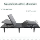 Zinus Nadia Adjustable Bed Frame, Electric Reclining Base, Twin XL