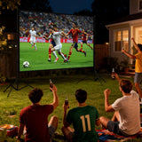 AHOLON Projector Screen with Stand - 150 Inch Projector Screen Outdoor Indoor Projector Screens 16:9 4K HD Outdoor Movie Screen with Carry Bag,Enioy Home Theater Projection Screen