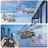 XIKOTEC Remote Control Helicopter, RC Helicopters with Altitude Hold, One Key take Off/Landing, LED Light, Low Battery Reminder, Military Transport Army Helicopter Toys for Kids and Military Fans