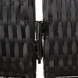 6 Panel Room Divider Black Poly Rattan Folding Privacy Screen