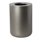 Maxi Collection Large Bathroom Trash Can – 6 Gallon Resin Waste Bin with Lid, 10x10x14 Inch Modern Garbage Can, Fits Standard 5-6 Gallon Bags (Silver)