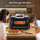 Acekool 7-in-1 Electric Indoor Grill, 1750W Air Fryer Grill Combo with Bake, Roast, Broil, Steam, Dehydrate, Even Heat Up to 450°F