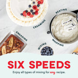 Dash Stand Mixer (Electric Mixer for Everyday Use): 6 Speed Stand Mixer with 3 qt Stainless Steel Mixing Bowl DASH