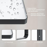 Black Metal Framed Bathroom Mirror for Wall LOAAO