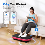MERACH Vibration Plate Exercise Machine, Vibration Plate 440 Lbs Capacity, Bluetooth and Silicone Pedal, Stimulate Deep Fat, Vibration Plate (Magenta)