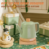 LONGSEED Ceramic Electric Kettle 1.2L, Automatic Shut Off Tea Kettle & Hot Water Boiler Pot For Coffee & Tea, Prevent Boil Dry, 1000W, Seed-green