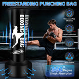 Standing Punching Bag for Adults, Boxing Bag with Stand for Stress Relief & Home Gym, Kicking Bag for MMA Training, Includes Boxing Gloves, Electric Air Pump, Grip Trainer, Jump Rope & Band